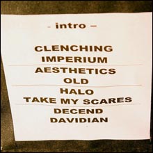 Click image to view show info: The setlist from Pomona, CA 2007